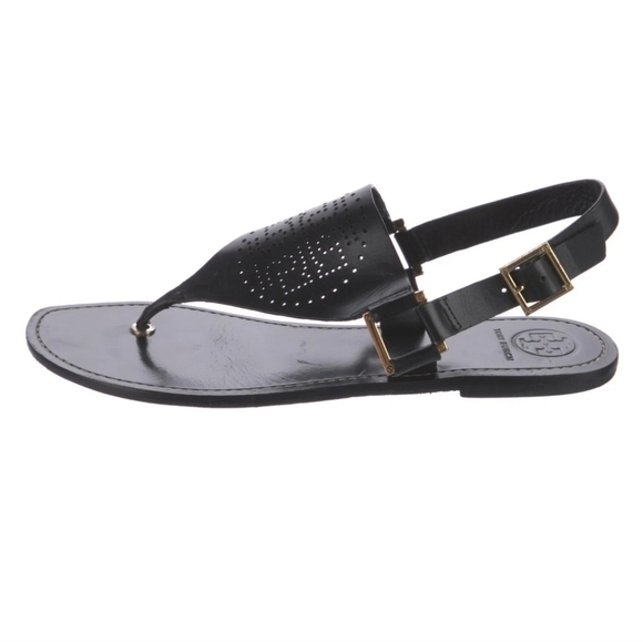 Tory Burch Womens Officine Creative T strap Thong Logo Sandals Flats shoes sz 7M - Picture 1 of 11